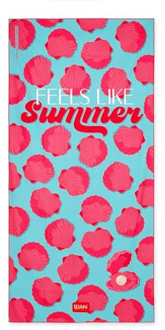 Legami - Telo Mare Leggero, Telo Mare in Microfibra, Salvietta da Spiaggia Compatta, Antisabbia, Asciugatura Rapida, Ultra Assorbente, Asciugamano Salvaspazio, 85 x 180 cm, Seashell