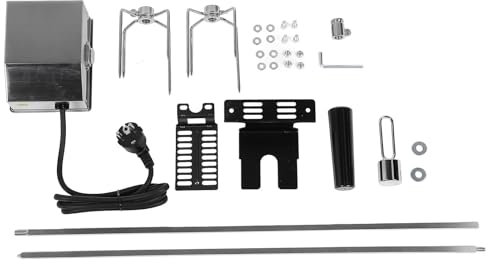 EALRIDV Kit Rotisserie BBQ en Acier Inoxydable 304 de 52,4 Pouces, 15 kg de capacité, Moteur Rotatif Automatique pour Barbecue extérieur,Support Barbecue et Tourne Broche Barbecue