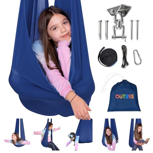 OUTREE Sensory Swing for Kids&Adult, Indoor Therapy Swing with 360° Hanger
