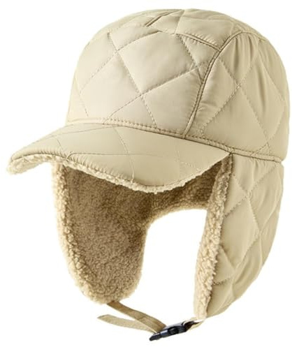 YAMEE Trappermütze Herren mit Ohrenschütz Wasserdicht,Fliegermütze für Damen aus Plüsch Innenfutter Warme,Wintermütze für Männer Winddicht Verstellbar,Russische Mütze für Camping,Radfahren,Wandern