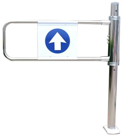 Industrial Metal Security Gate for Supermarket Entrance, Manual Pivoting Door, Automatic Closing One-Way Access Gate for Warehouse, 60x103cm, & Reliable.