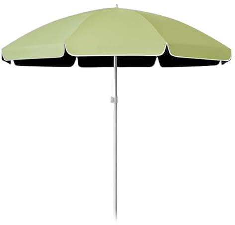 Kleiner runder Strandschirm, 2,44 m, 2,13 m, höhenverstellbarer Gartenschirm, 2,74 m, tragbarer UV-Schutzschirm für Pool, Reisen (Grün, 240 cm/2,44 m)