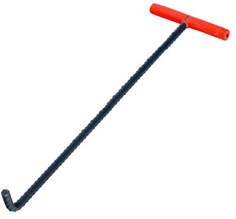 Heavy Duty 26'' (65cm) Long Manhole Hook T Hook Shape Lifting Reaching for Lifting Pulling Moving Manhole Covers, Storm Drains, Septic Tank Lids Door Flat Head HOOK-FLAT-65