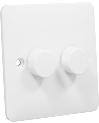 Zigbee Dimmer Smart Switch compatible with Home Assistant, Philips Hue, Hubitat, Amazon Echo | No Neutral Wire | 2-way compatible | LED & Incandescent [RD1 white 2-gang]