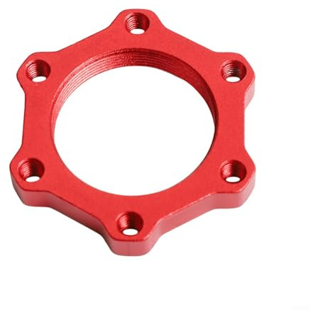 Yuanpgky Aluminum Alloy Disc Brake Flange Adapter for 6-Bolt Rotors, Compatible with 44mm and 48mm Hub Center Hole, Lightweight Mountain For Bike Lock Nut Mount(Red)