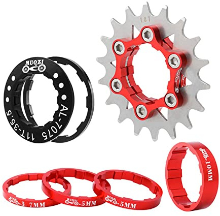 VPUPYILG Single Speed Cassette Spacers Freewheel Sprocket Adapter Bicycle Red