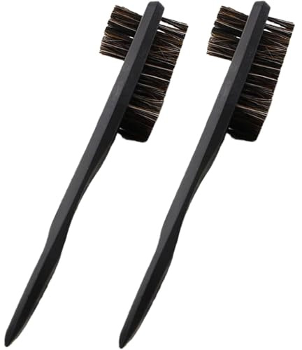 Shoe Brush for Leather - Horsehair Shoe Polish Brush 2 Pack Horse Hair Shoe Care Brushes Leather Shoe Polish Applicator Shoe Shine Brush - Double Sided