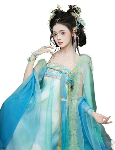 Hanfu vår och sommar Nya flytande stycken trasig mantel Tanggjord Chebula-klänning Atmosfär på bröstet(S)