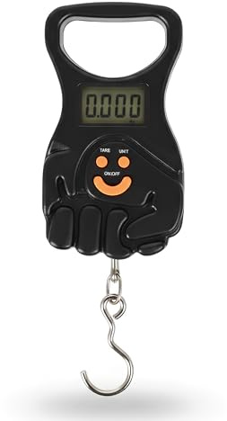 Bilancia Digitale Portatile con Gancio, Bilancia Pesavaligie Elettronica con Display LCD, Funzione Tara e Conversione Kg/Lb, Bilancia a Mano Compatta per Valigie, Pesca, Pacchi e Viaggi