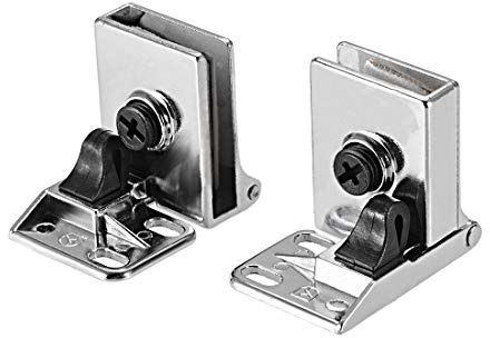 sourcing map 1 paire Charnières de porte en verre pour armoire de vitrine, alliage de zinc, pour épaisseur de 3 à 5 mm