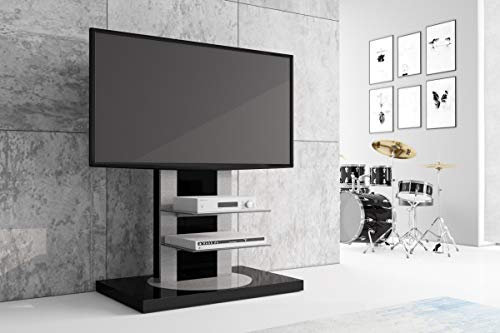 Fernsehtisch Roma H-777nw Schwarz Hochglanz 360° drehbar TV Möbel TV Rack TV Ständer LCD inkl. TV-Halterung