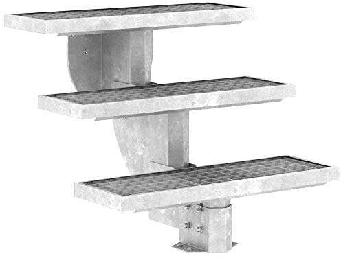 DOLLE Außentreppe Gardenstep 3 Stufen Höhe 55,5-67,5 cm Gitterroststufen 80cm