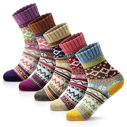 FYC Socks for Women - Stocking Stuffers Gifts for Women - Warm Thick Soft Wool Cozy Crew Socks Christmas Gifts for Woman
