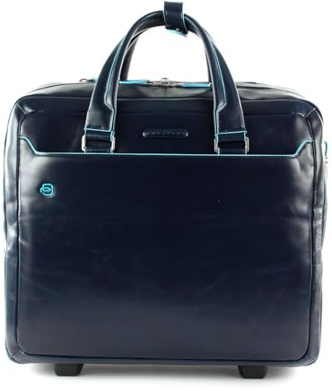 Piquadro Blue Square 2 Roll Business Trolley Leather 36 cm Laptop compartment