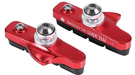Rennrad-Bremsbelag-Blöcke, 2 Stück Aluminiumlegierung Rennrad-Bremsschuhe Schubladen-Bremsbeläge für Mountainbike Fahrrad Radfahren(rot)