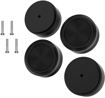 Tertullus 4 Stück Aluminium HiFi Gerätefüße 39mm×17mm Schwarz Schrauben Lautsprecher Absorber Subwoofer Füße Mit 4 Schrauben Für HiFi-Geräte