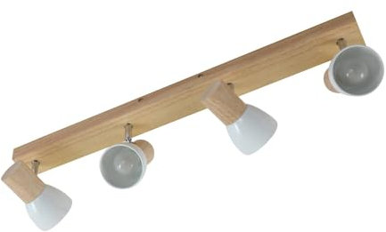 Ceiling Light 'Thorin' dimmable (Scandinavian) in Brown for e.g. Living Room & Dining Room (4 Light Sources, E14) from Lindby | floodlight, Spotlight