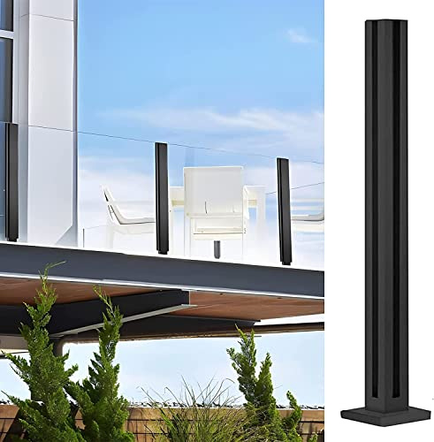 Système de poteau de garde-corps de clôture de panneau de verre Balustrade en verre Poteau de garde-corps en verre, 65 75 85 95 105 115 cm Système de balustrade en verre de pont de patio en acier inox