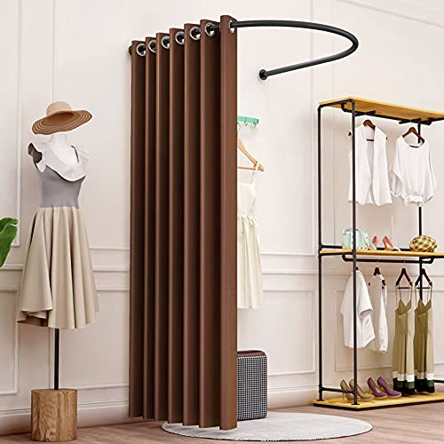 Mobile Dressing Changing Room U-Type Track Locker Room Wall-Mounted Fitting Room Simple Sun Shade for Office Outdoor Activities (Color 7 85X80CM)