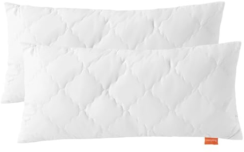 sleepling 2er Set Bambus Kopfkissen 40x80 cm, 100% Baumwolle versteppt mit 100% Viskose (Bambus-Zellstoff), Kissen 40 x 80 cm, Bettkissen, Schlafkissen, Oeko-TEX, Made in EU, waschbar bis 40 Grad