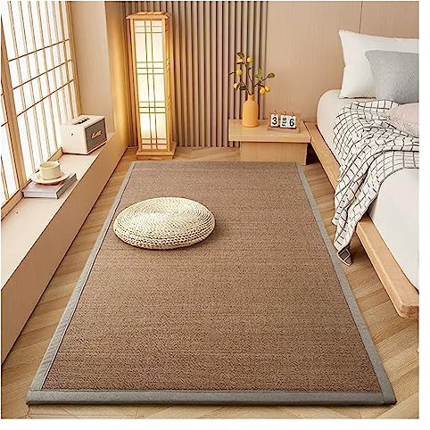 XILYZMO Naturfasern Bambus Teppich, Japanisch Traditionell Bambus Teppichboden, rutschfest Atmungsaktiv Krabbelmatte, Sommer Matte Für Bett Meditationsraum (Farbe : 0.70(in), Größe : 22.8 x15.7(in)
