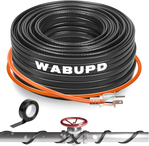 3FT-200FT Heat Tape for Water Pipes, -40°F Deicing Pipe Heat Cable,Electric Heating Cable Pipe,Frezze Protection for Heat Trace Cable for Metal, Plastic Home Pipes,Gutter,120V 5W/ft（50FT）