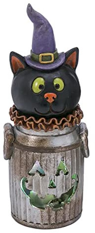 Horror-Shop Halloween Cat In Glowing Milk Jug 18cm
