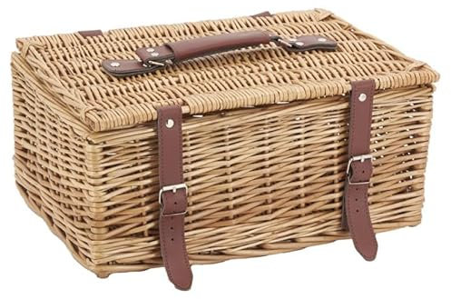 AUBRY GASPARD - Baúl de mimbre y correa (tamaño pequeño)