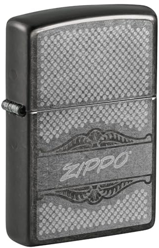 Zippo Briquet Tempête - Vintage Model - Finition Gray Dusk avec Gravure Laser - Rechargeable - Réutilisable - Design Coupe-Vent - Coffret Cadeau Fabriqué aux États-Unis