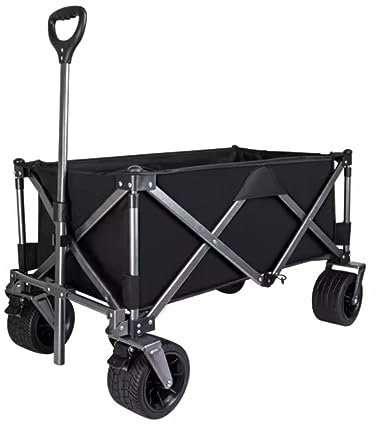 Bollerwagen Faltbar Strandwagen Faltbollerwagen Zusammenklappbarer Mehrzweckwagen, Robust, Für Den Garten, Tragbarer Handwagen Mit Universalrad, Verstellbaren Griffen, Für Picknick, Camping, Sport Tra