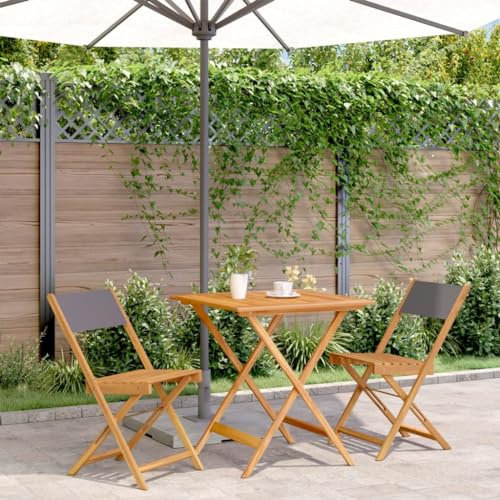 Sufrk 3-TLG. Bistro-Set Bistro Set Gartenlounge Outdoor Bistroset BalkonmöBel Set MöBelsets Anthrazit Stoff und Massivholz - 3281869