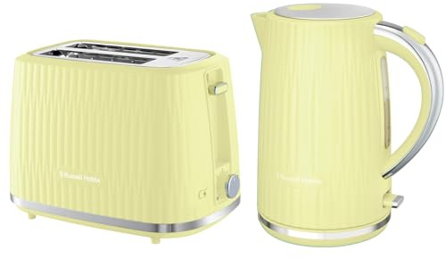 Russell Hobbs Lemon Yellow Eden 1.7L Electric Kettle and 2 Slice Toaster