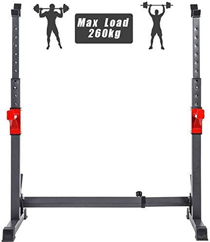 sjdoPulse Langhantel-Kniebeugenständer, Höhenverstellbar, Massiver Stahl, Bankdrücken, Kniebeugenständer, Rack, Bankdrücken, Fitness-Langhantel Verstellbar, Maximale Belastung 260 Kg, Dip-St