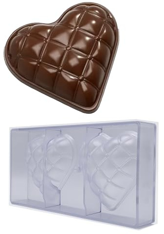 Stampo per cioccolato in policarbonato CUORE GRANDE Matelassè - Bomboniera Chesterfield