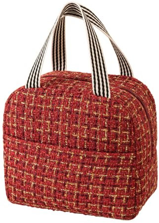 WEISSYO Lunch Bag Kühltasche Lunchbox Tasche Lunchtasche Picknicktasche Lunchtasche Isoliert Klein Lunchtasche Wasserdicht Vespertasche Kühltasche Herren Damen Kühltasche Faltbar-Red||23 * 14 * 20cm