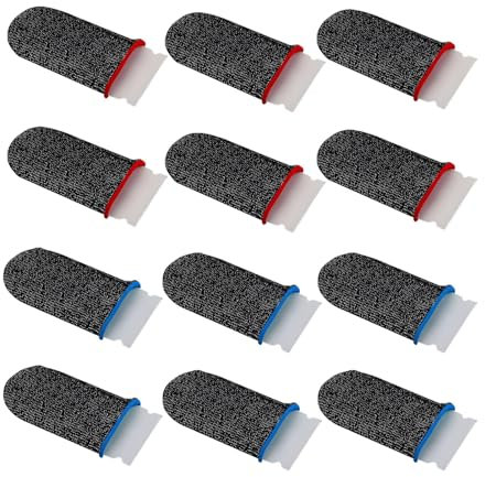 SYHSYC Gaming Finger Sleeves 12 Stück Atmungsaktive und Bequeme Fingersleeves für Gaming zubehör Ideal für Mobile Gaming