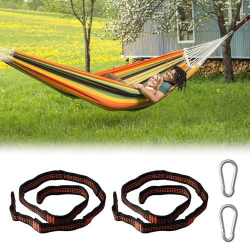 Jinsion Set de 2 Correas para Hamaca, 1 m x 2,5 cm, Soporta hasta 200 kg, Correas de Columpios de Árbol, para Senderismo, Picnics