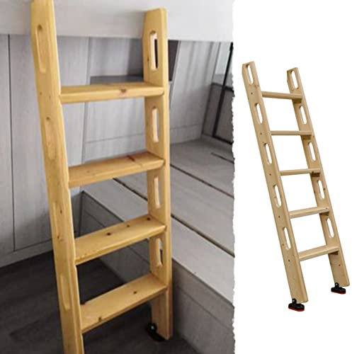 Hochbett Leiter Ersatzleiter Etagenbett aus Holz für Wohnheim-Lofts, 100 cm/125 cm/150 cm, robuste Ersatzleiter mit Handlauf und Gummifußpolstern, Kletterleiter für Wohnheim-Lofts