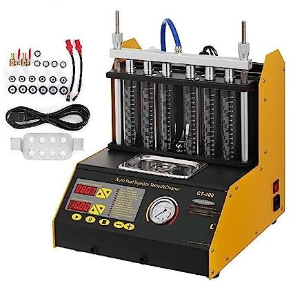CT200 nettoyeur d'injecteur de carburant testeur Machine de nettoyage 4/6 cylindres outils de nettoyage d'injecteur à ondes ultrasoniques for voiture moto Pour débutants en bricolage
