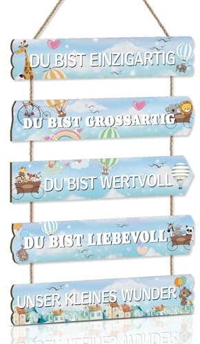 KAIRNE Tiermotiv Regenbogen Spruch Türschild Kindergarten Mädchen Jungen