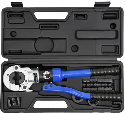 Profi Presszange V-Kontur Professionelles hydraulisches Crimpwerkzeug-Set Presszange Kupferrohr für 12-15-18-22-28mm Rohre 360° drehbarer Kopf für Kupferrohr