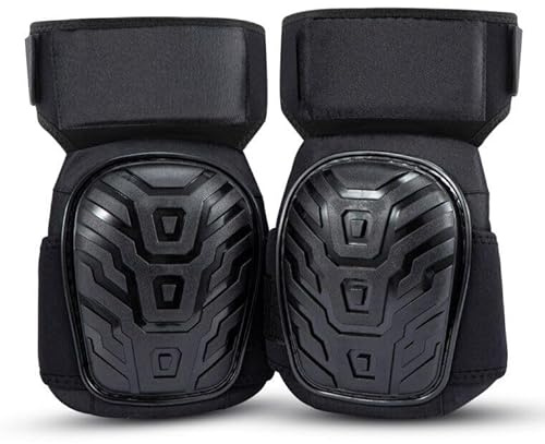 M.J COMFY-LIFE Professional Knee Pads for Work & Gardening - Heavy Duty Gel Cushioned Kneecap Protectors with Foam Padding - Durable Construction/Gardening Knee Pads for Men & Women (Black)