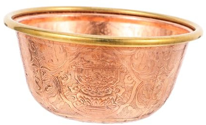 KOCKSHION Kleine Kupferschale Für Religiöse Zeremonien Vielseitige Opfer Altar-Schale Handgefertigte Dekorative Wasserschale Für Buddhistische Anbetung Und Moderne Heimdeko Kompakt Und Kunst