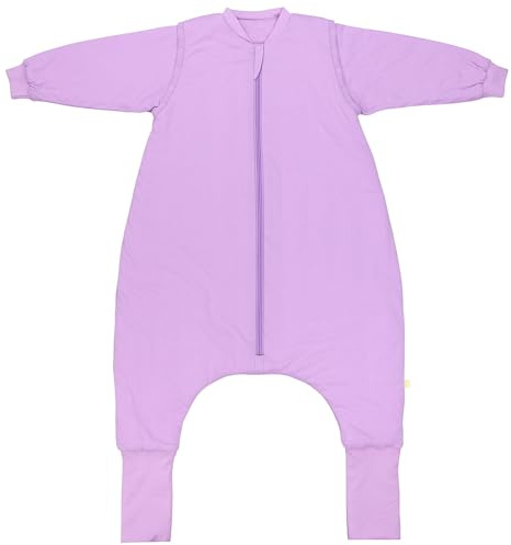schlummersack Baby Kinder Schlafsack Ganzjahr 120cm Lavendel | mit Füßen, umklappbaren Bündchen und abnehmbaren Ärmeln, gefüttert, Ganzjahresschlafsack, 2.5 Tog