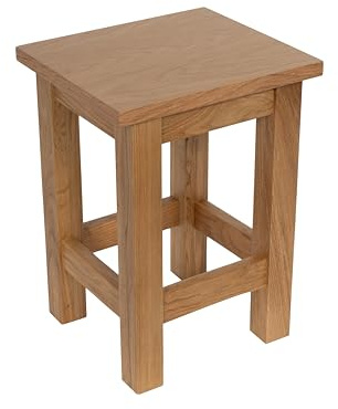 Delex Tall Side Table for Living Room 2 Tier Solid Oak Wood End Table with Storage Shelfs for Sofa Couch and Bedroom Living Room Plant/Telephone (Oak, Small)