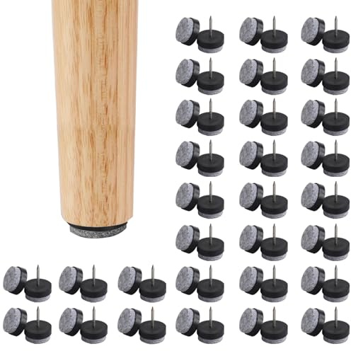 60 Stück Filzgleiter Schrauben,Filzgleiter,Filzgleiter Nagel,24mm Möbelgleiter Filz Stuhlgleite,Parkettschoner Für Holz,Schutz Für Möbel Stühle Parkett Laminat,Für Laminat Parkett Fliesen(Schwarz)