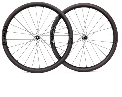 ICAN G24SL/G25SL 1297g/1352g Carbon Gravel Bike Laufradsatz 700C 40mm/50mm Felgenhöhe, 25mm Innenbreite, Scheibenbremse
