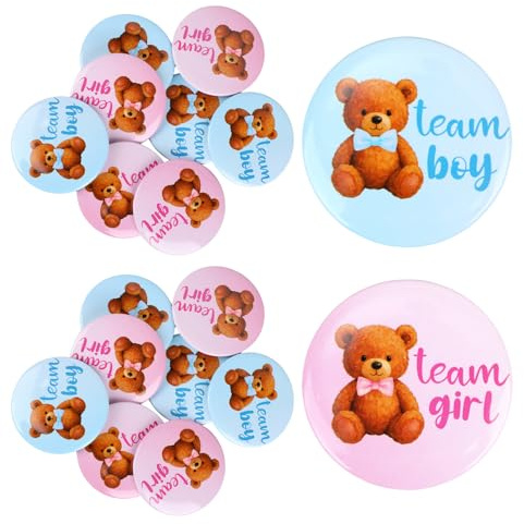 Penitue 50pcs Épingles à Boutons de Révélation du Sexe, Épingles d'Équipe Garçon ou Fille Bleu Rose Badges Boutons de Révélation du Sexe Fournitures Fête