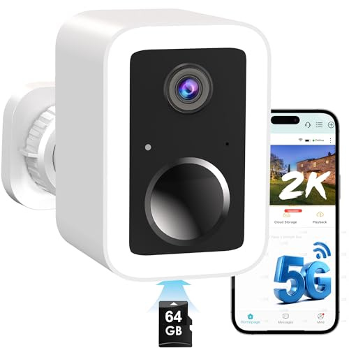 Funstorm 2K Wireless Security Camera Outdoor with 64GB WiFi CCTV Battery | Colour Night Vision, 2.4G/5G WiFi, AI Motion Detection with Siren, Rechargeable Battery, SD/Cloud Storage, 2-Way Audio, IP65