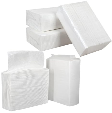 Papierhandtücher für Spender 5 Beutel, Weißes Papier | 120 Blätter, Wasserabsorbierend und Mehrfach Nutzbar, für Küche und Hotels